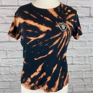 Raiders Football Team Custom Bleach Tie Dye Tee